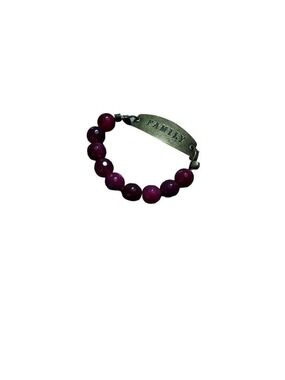 Garnet Bracelet Red Purple 7 Inch